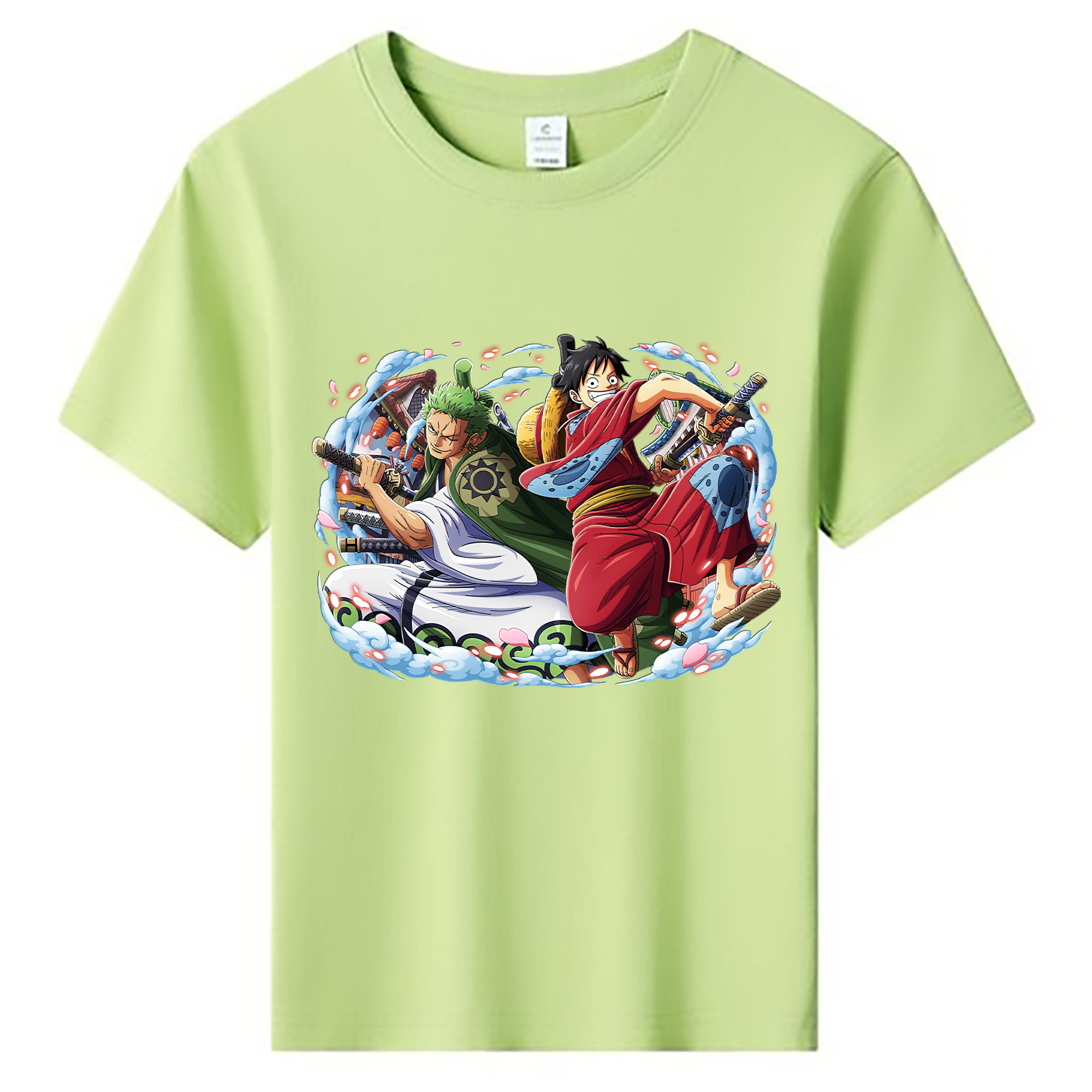 ワンピース モンキー・D・ルフィ ONE PIECE Monkey D. Luffy 綿100％キッズTシャツ（フロントプリント）